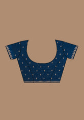 Navy Blue Raw Silk Saree with Gold Zariwork – Elegant & Vibrant